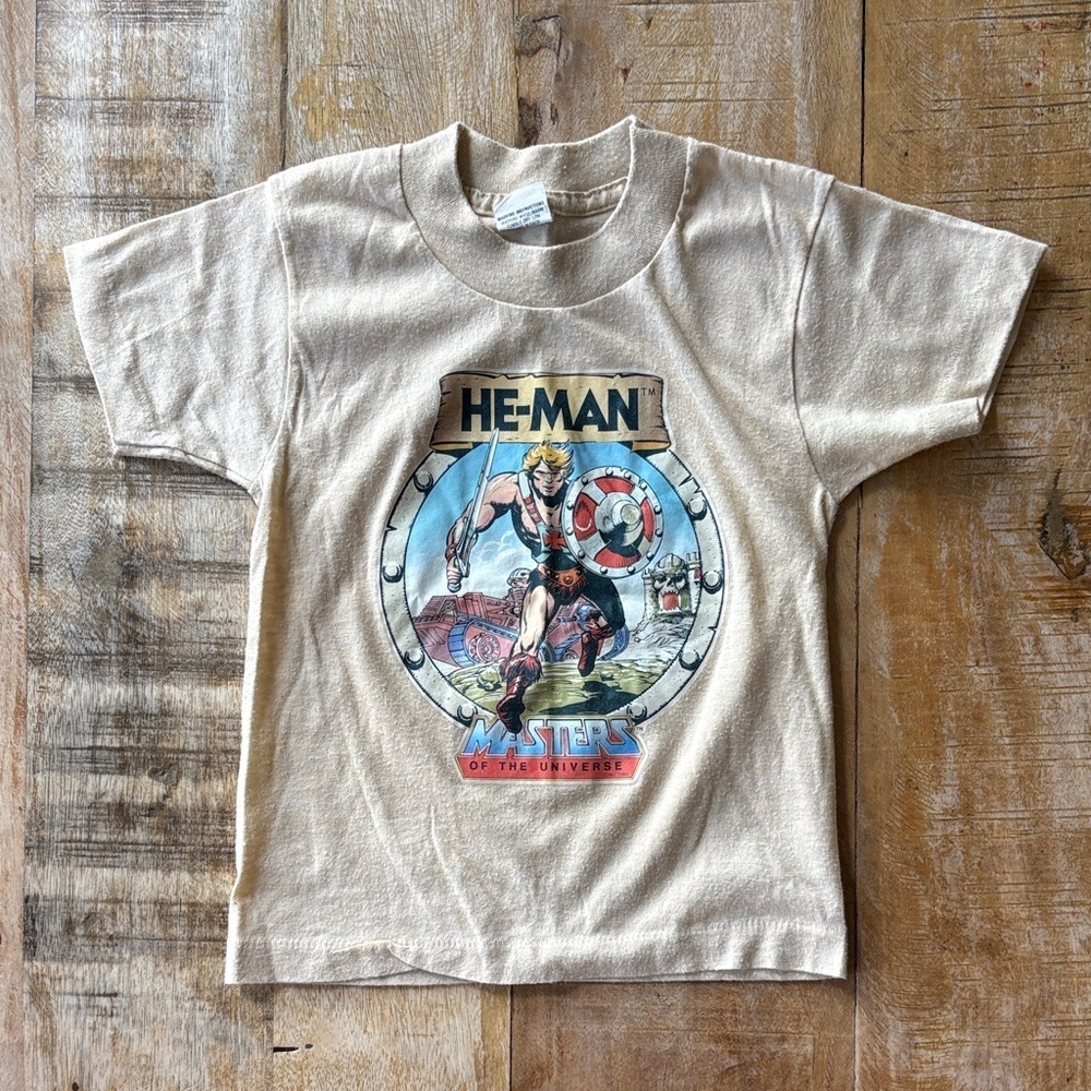 Vintage He-Man Masters of the Universe Kids Tan T-Shirt 2t
